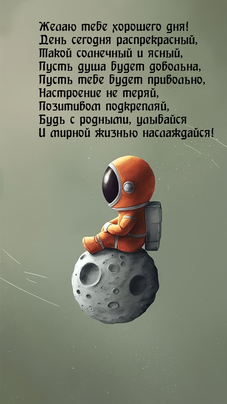 Желаю тебе хорошего дня! День сегодня распрекрасный