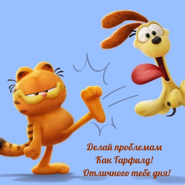 Делай проблемам Как Гарфилд! Отличного тебе дня!