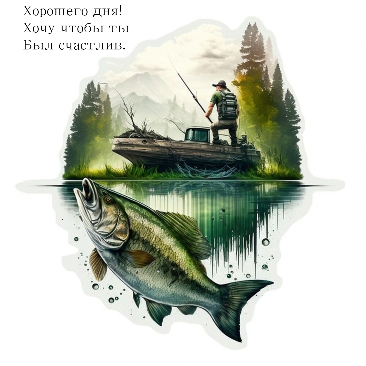 Хорошего дня! Хочу чтобы ты был счастлив.