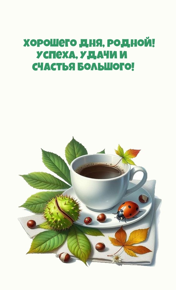 Хорошего дня, родной! Успеха, удачи и счастья большого!
