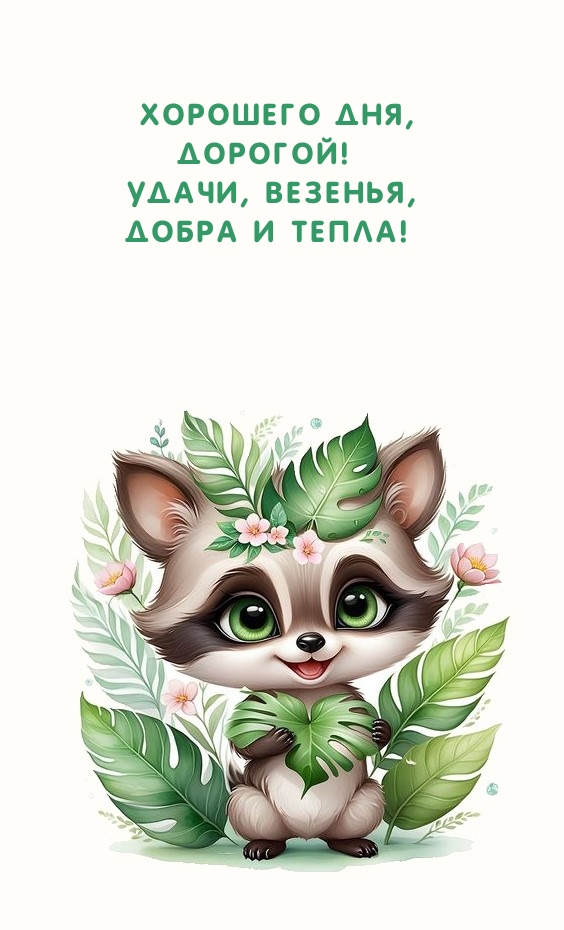 Хорошего дня, дорогой! Удачи, везенья, добра и тепла!