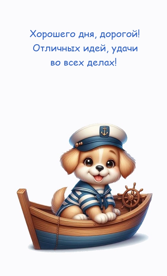 Хорошего дня, дорогой! Отличных идей, удачи во всех делах!