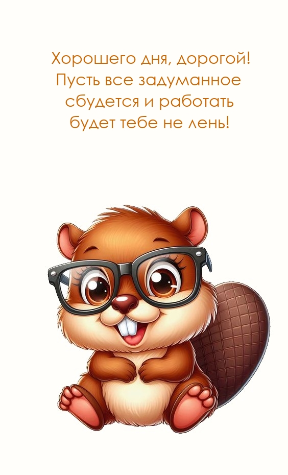 Хорошего дня, дорогой! Пусть все задуманное сбудется