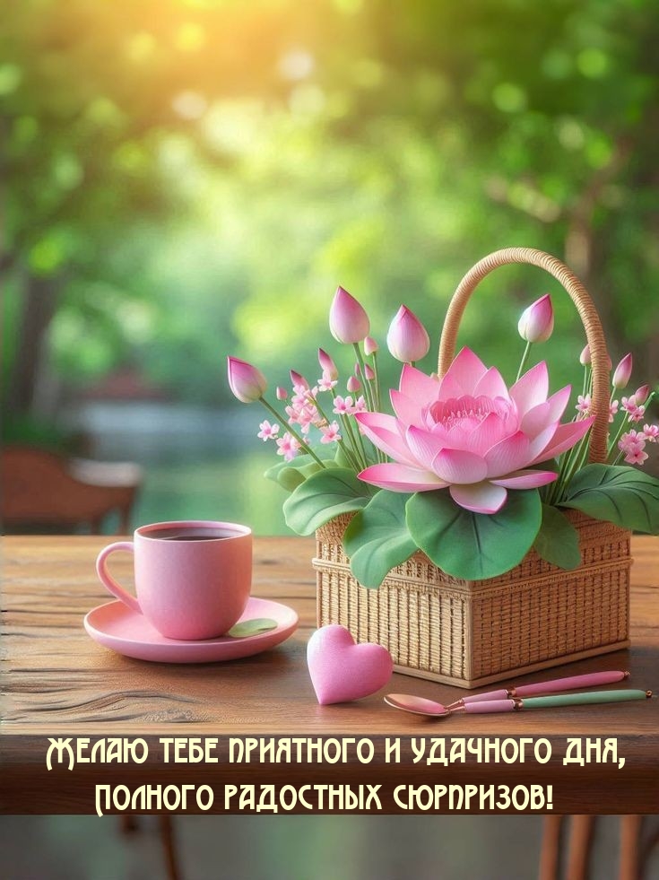 Желаю тебе приятного и удачного дня, полного радостных сюрпризов!
