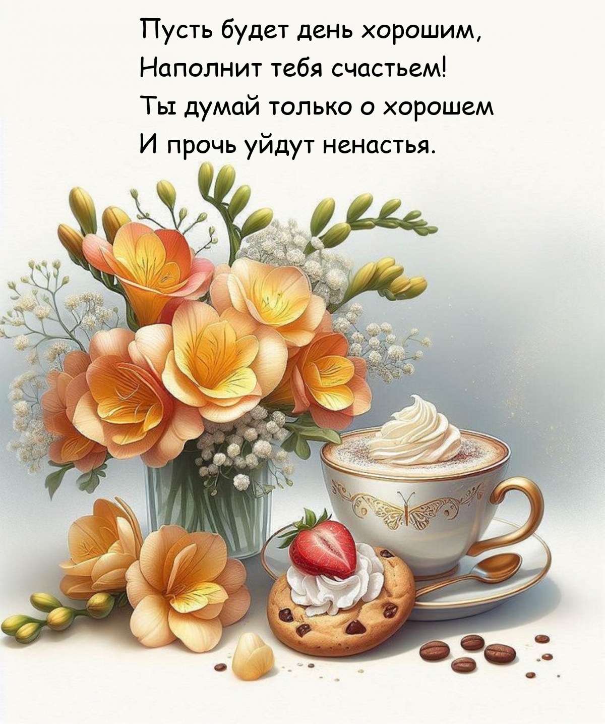 Пусть будет день хорошим, наполнит тебя счастьем!