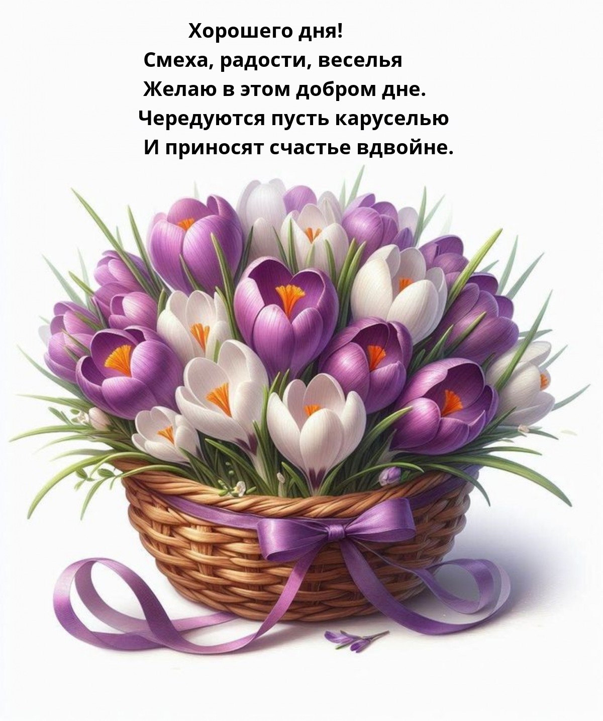 Хорошего дня! Смеха, радости, веселья желаю в этом добром дне.