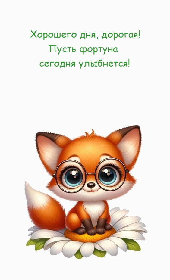 Хорошего дня, дорогая! Пусть фортуна сегодня улыбнется!