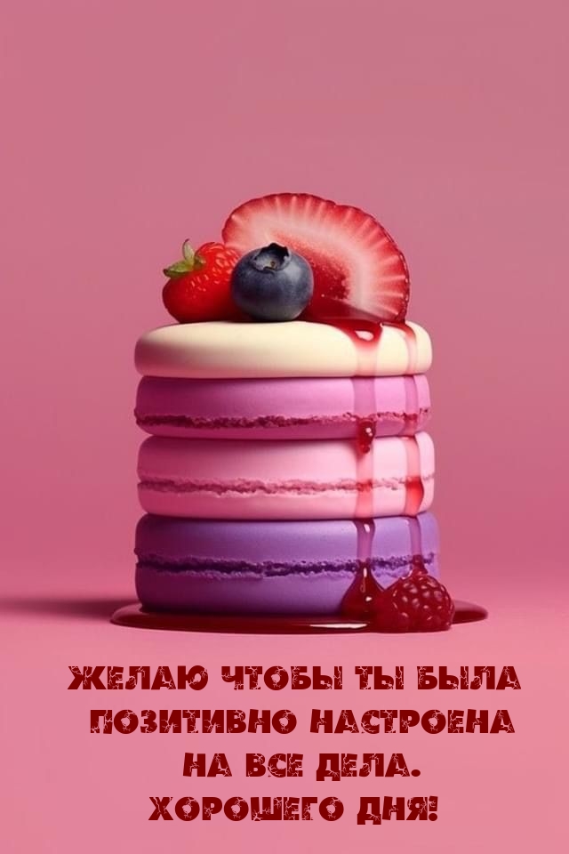 Чтобы ты была позитивно настроена на все дела. Хорошего дня!