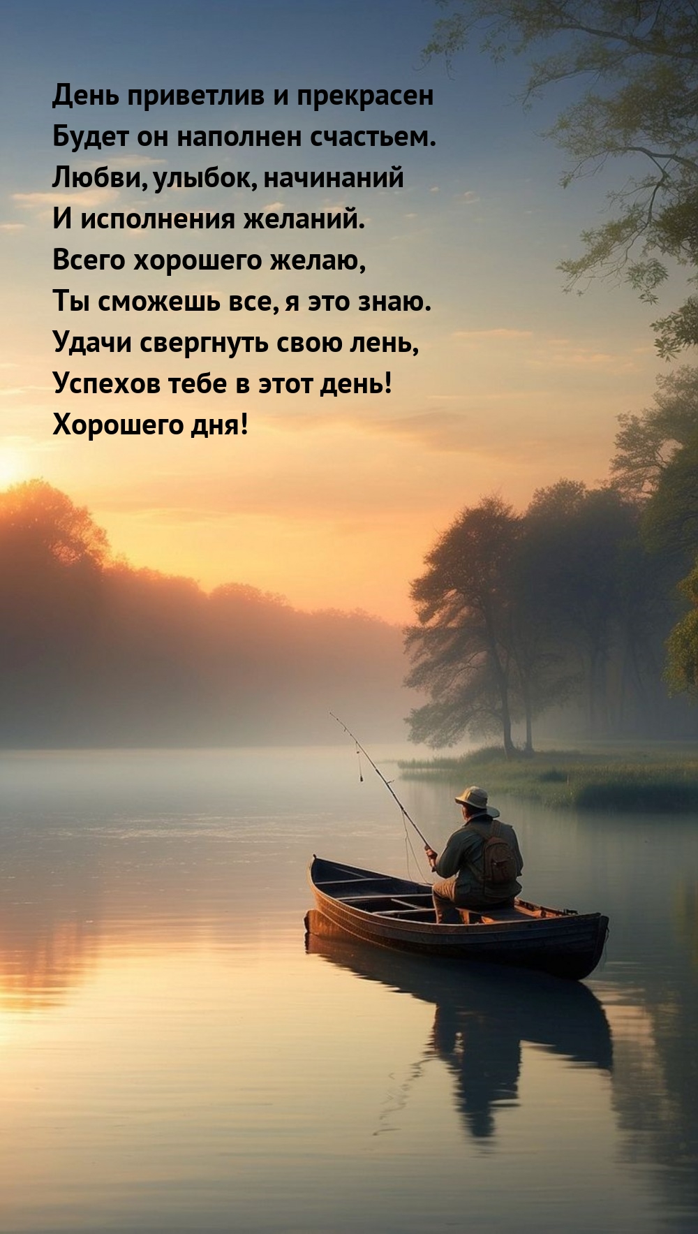 Успехов тебе в этот день! Хорошего дня!