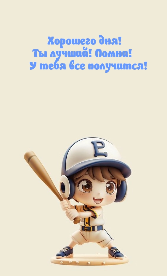 Хорошего дня! Ты лучший! Помни! У тебя все получится!