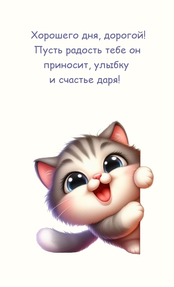 Хорошего дня, дорогой! Пусть радость тебе он приносит
