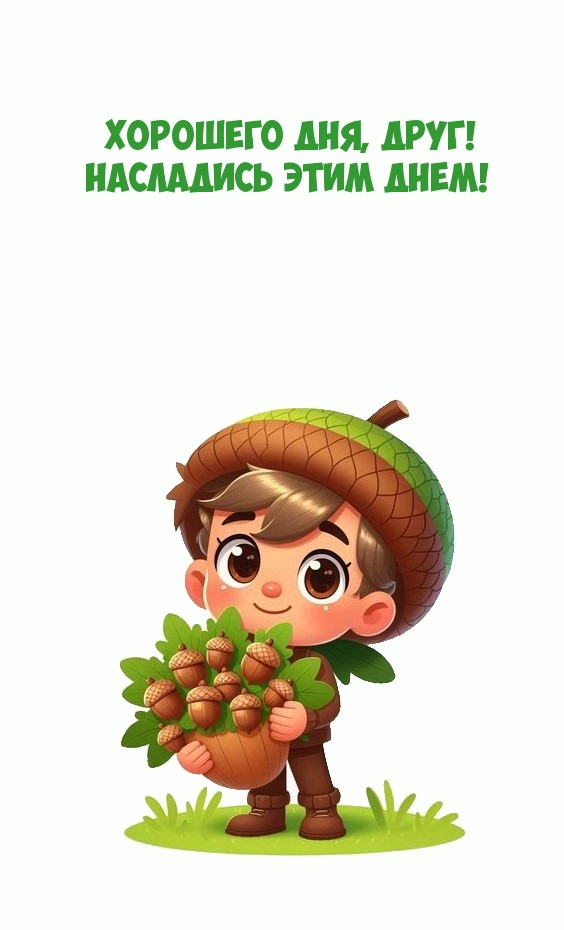 Хорошего дня, друг! Насладись этим днем!