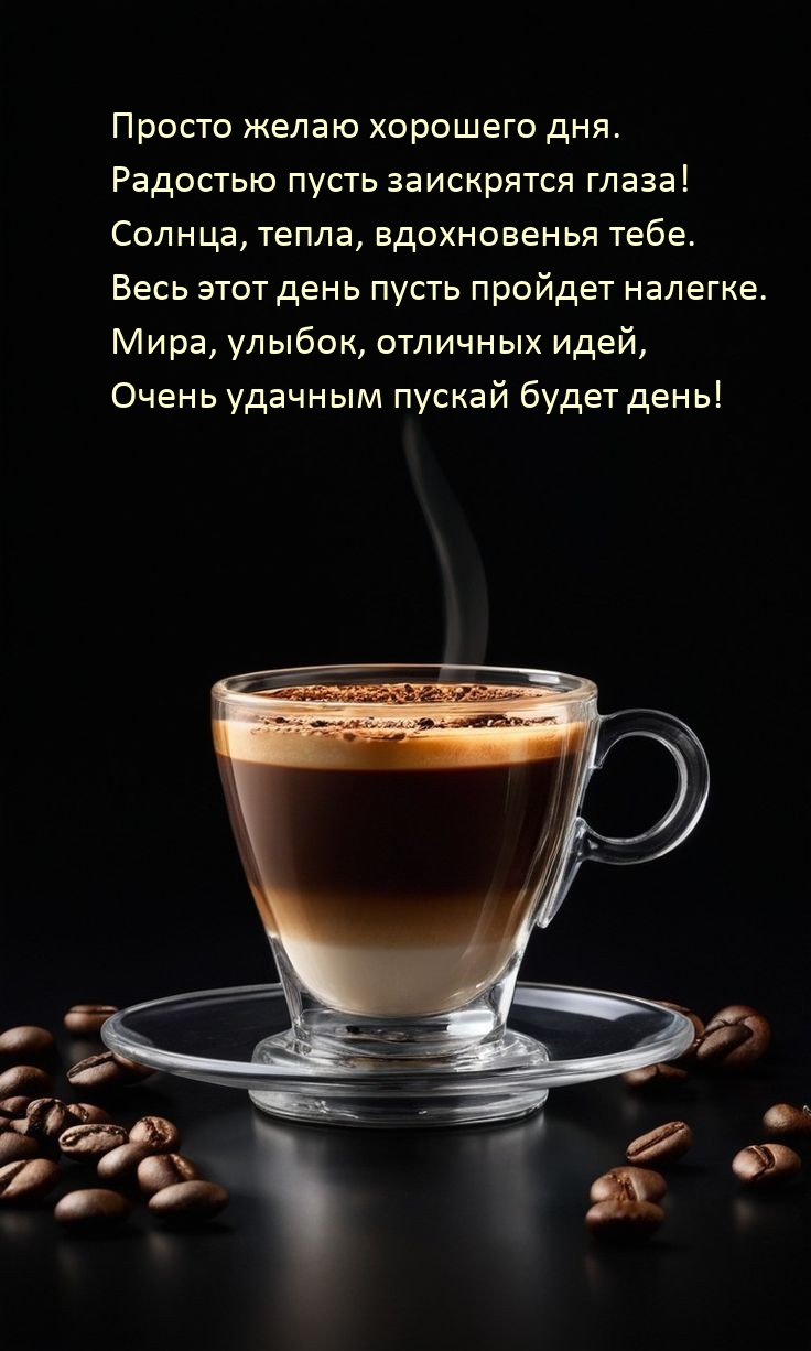 Просто желаю хорошего дня. Радостью пусть заискрятся глаза!
