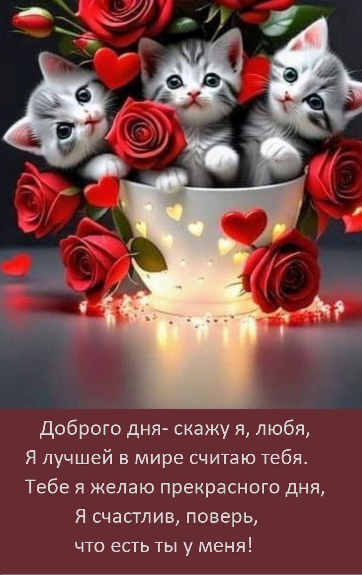 Доброго дня - скажу я, любя, я лучшей в мире считаю тебя.