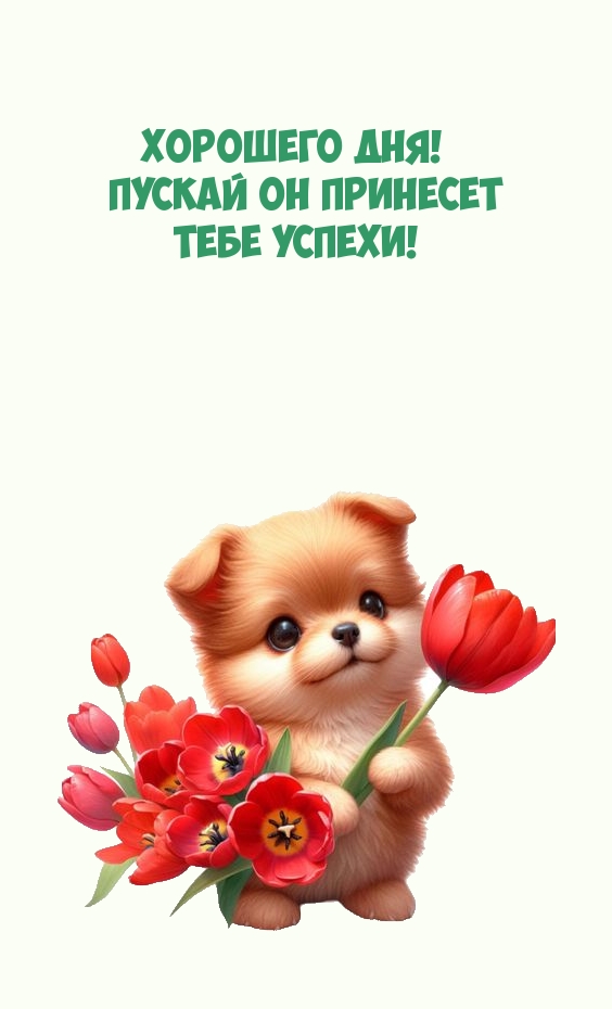 Хорошего дня! Пускай он принесет тебе успехи!  