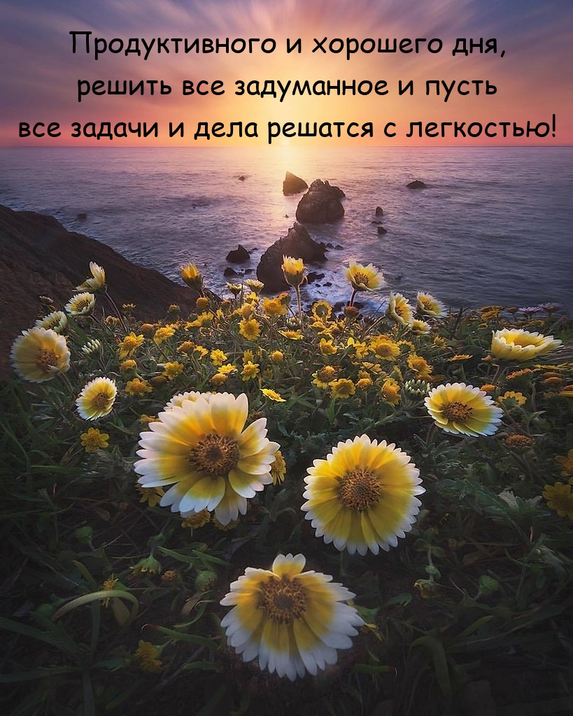 Продуктивного и хорошего дня, решить все задуманное 