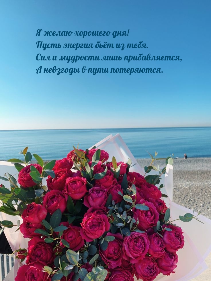 Я желаю хорошего дня! Пусть энергия бьёт из тебя.