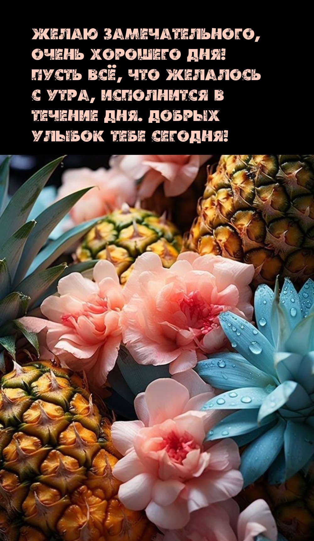 Желаю замечательного, очень хорошего дня! Добрых улыбок тебе!