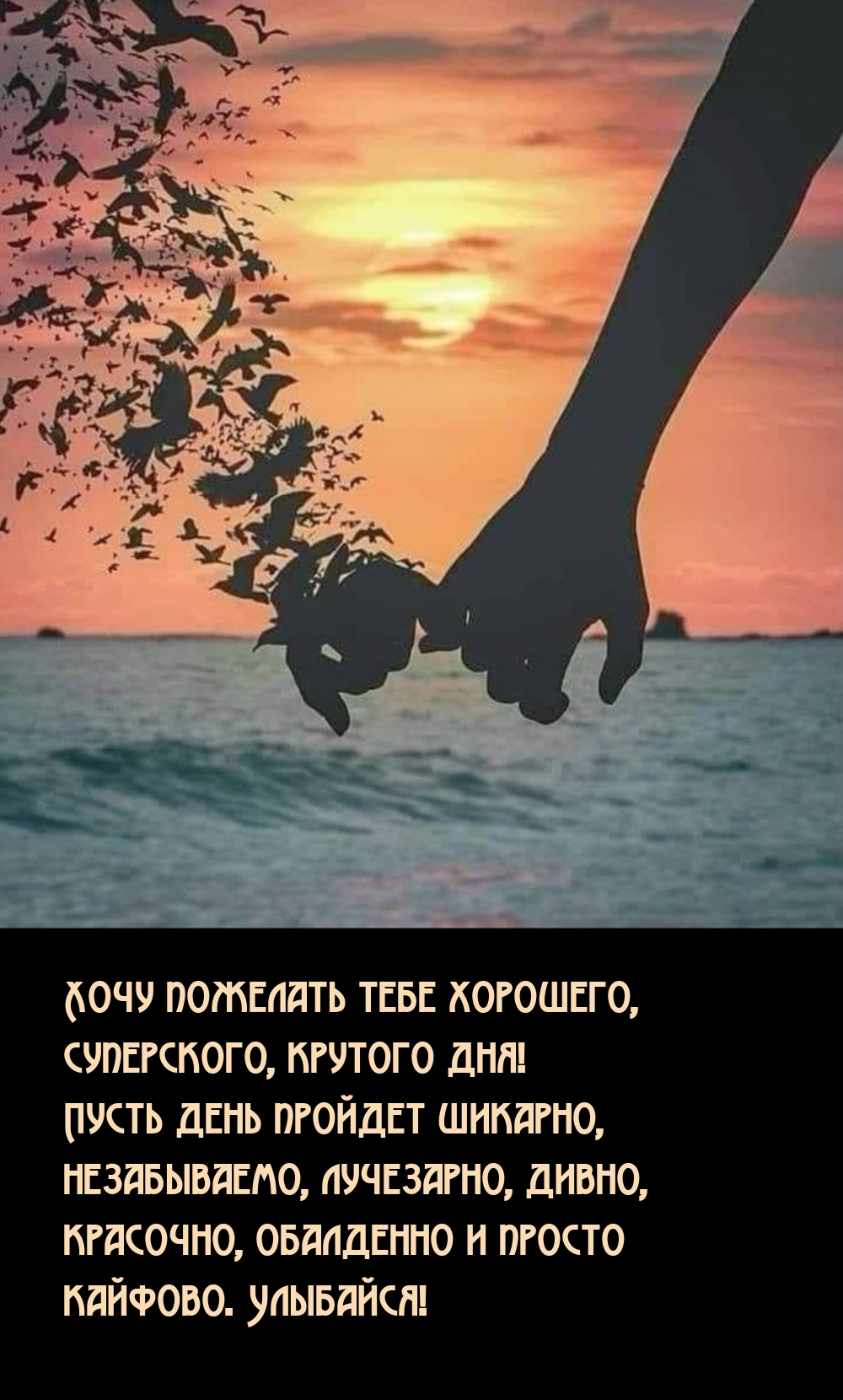 Хочу пожелать тебе хорошего,  суперского, крутого дня! 