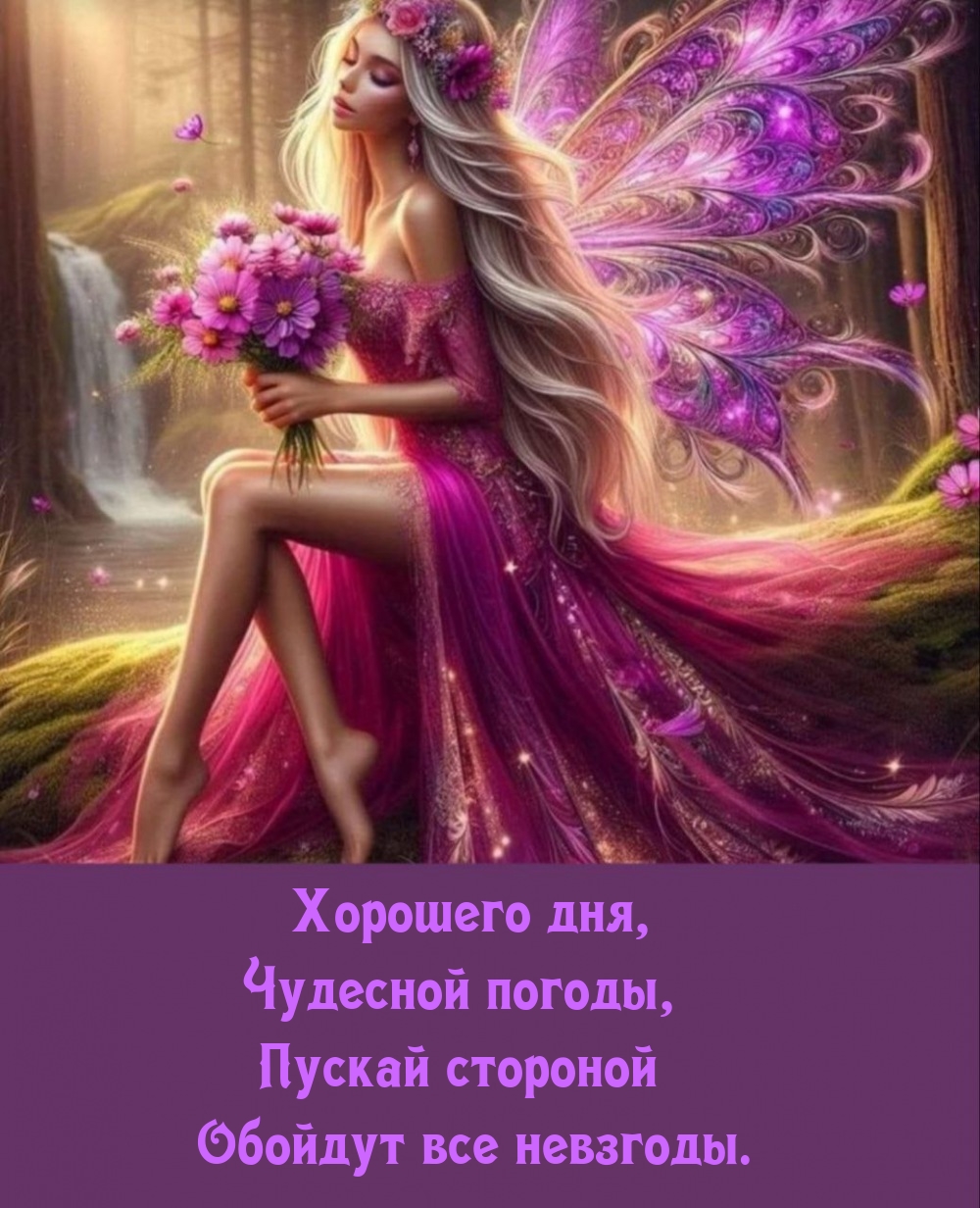 Хорошего дня, чудесной погоды, пускай стороной обойдут все невзгоды.