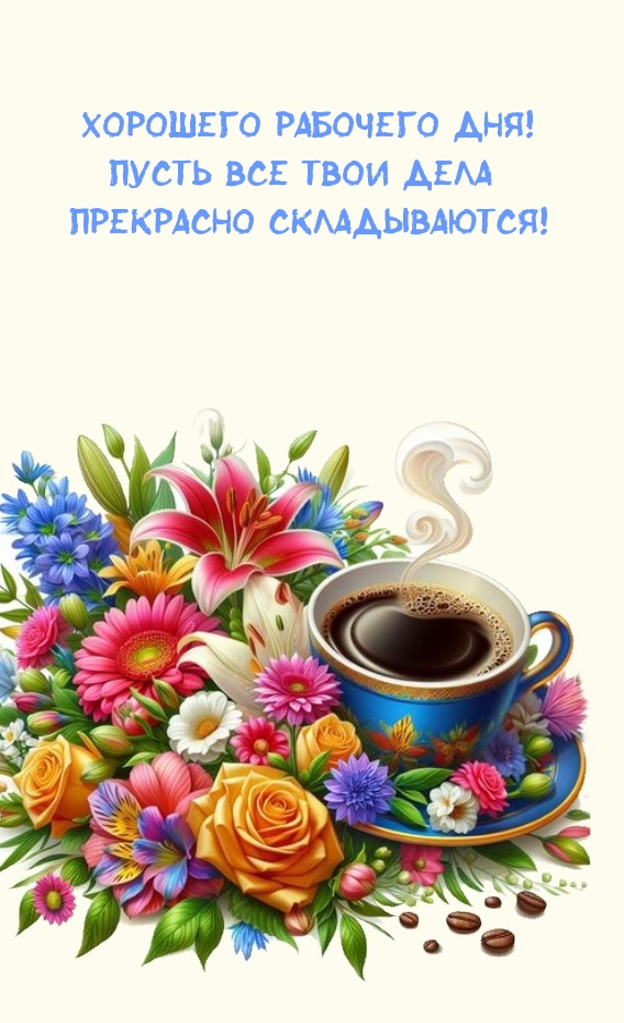Хорошего рабочего дня! Пусть все дела прекрасно складываются!