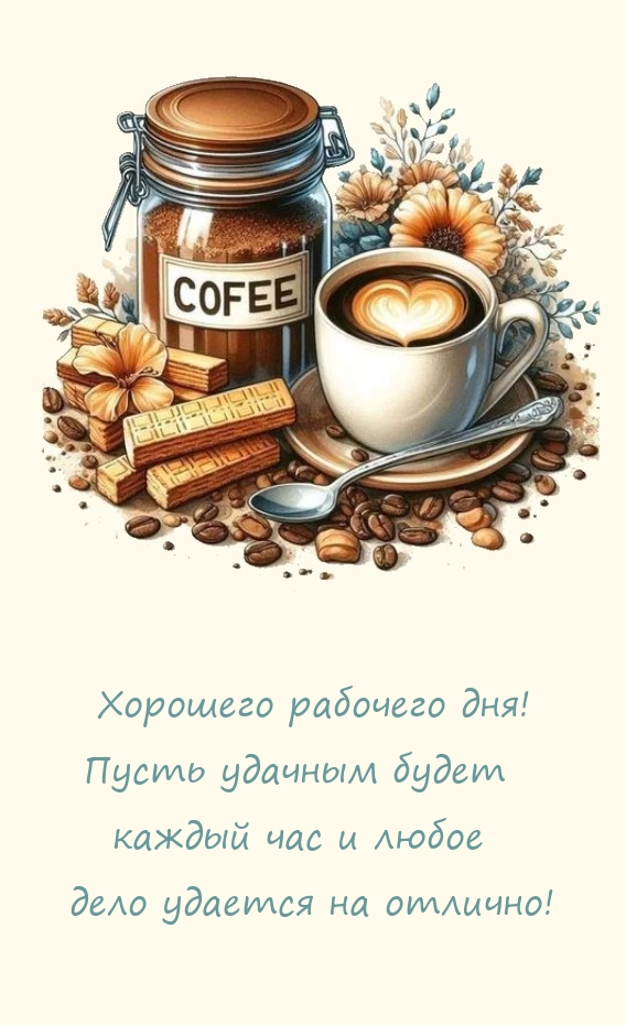 Хорошего рабочего дня! Пусть удачным будет каждый час 