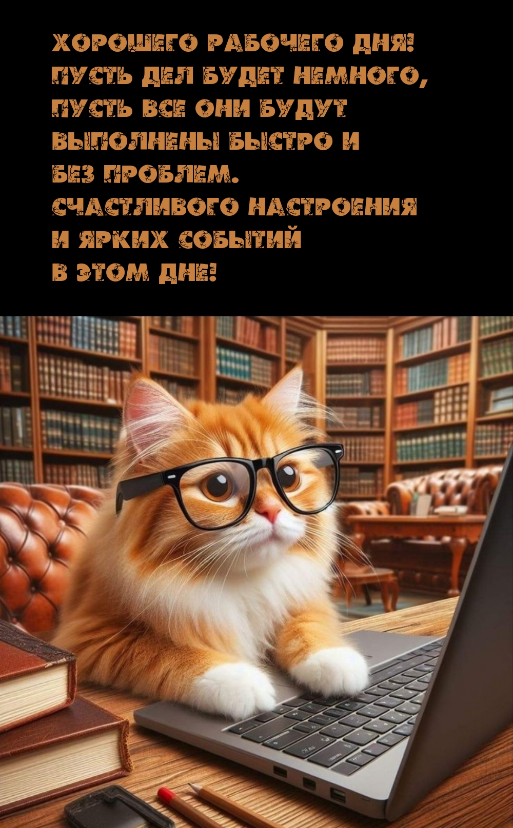 Хорошего рабочего дня! Пусть дел будет немного