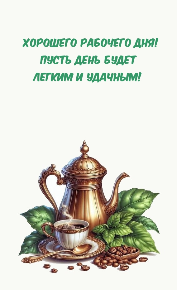 Хорошего рабочего дня! Пусть день будет легким и удачным!