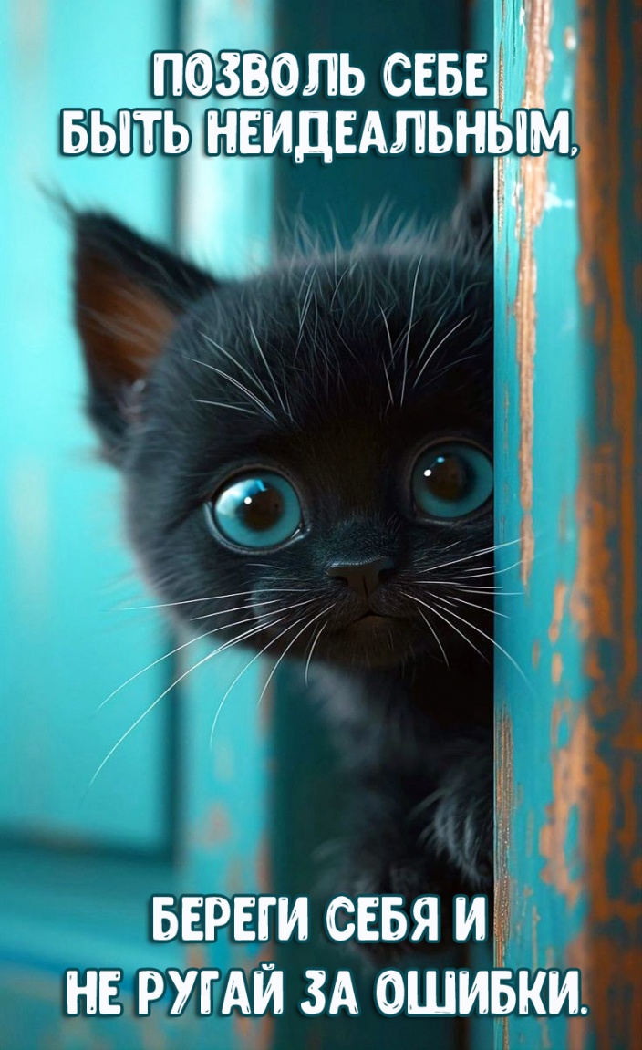 Позволь себе быть неидеальным, береги себя и не ругай за ошибки.