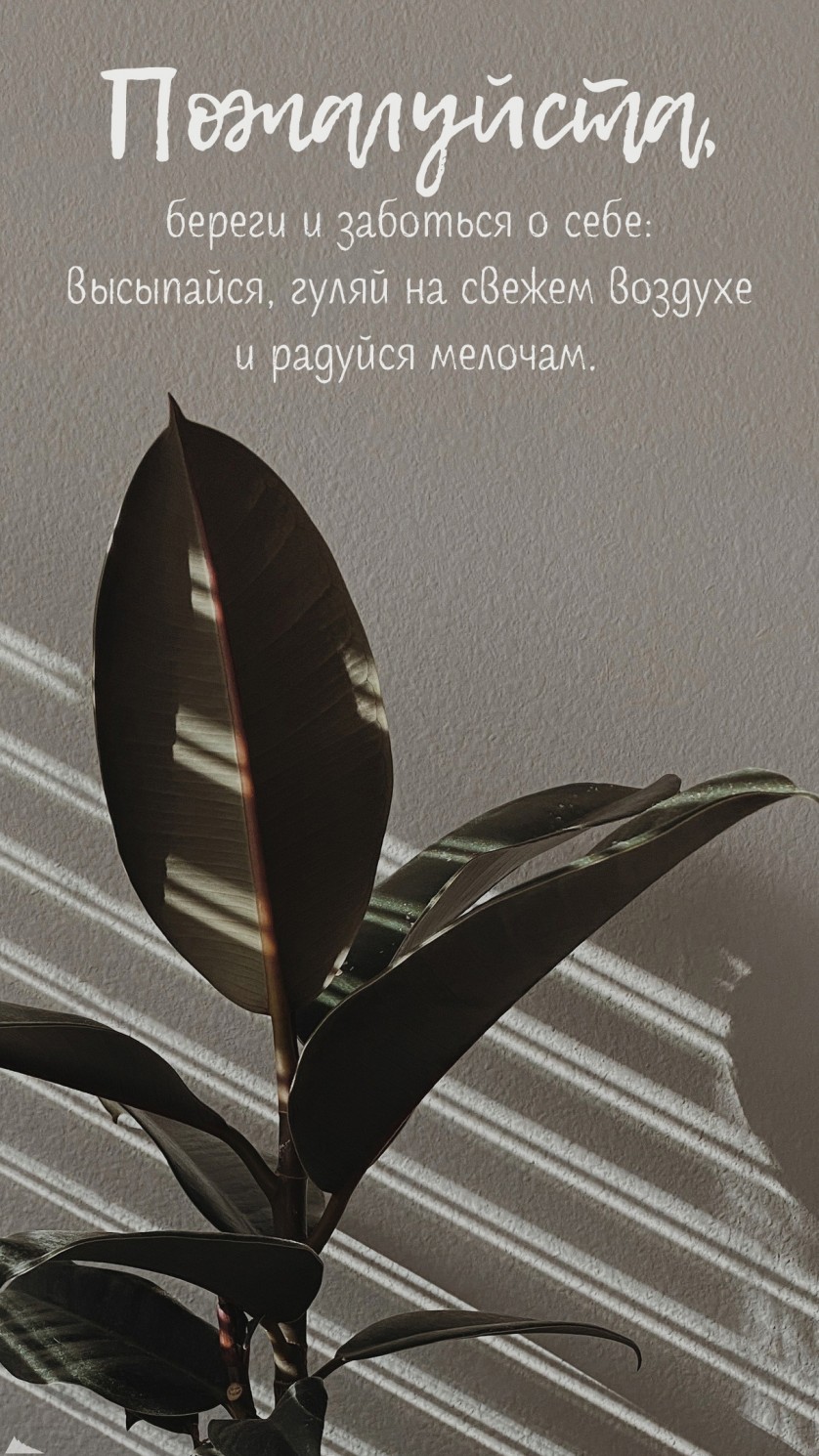 Пожалуйста, береги и заботься о себе