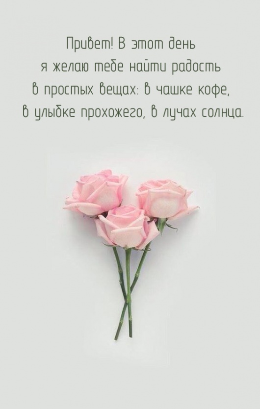 В этот день я желаю тебе найти радость в простых вещах