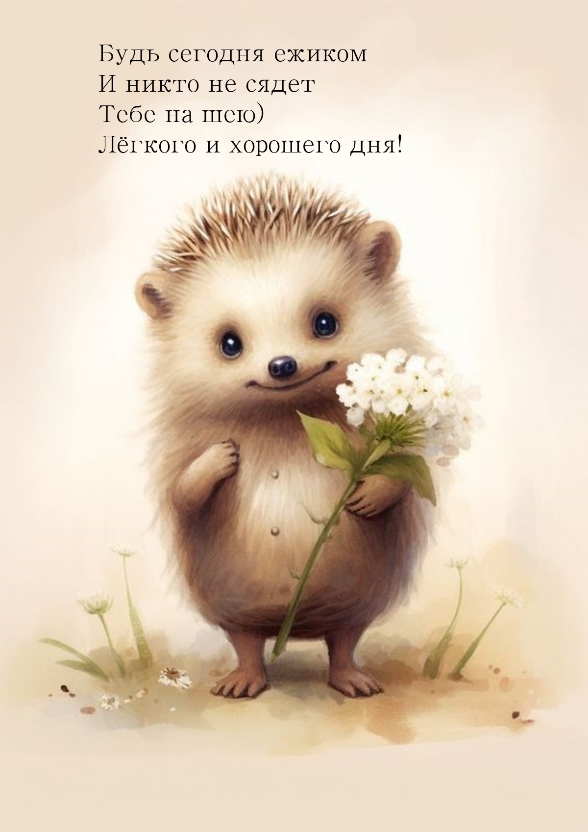 Будь сегодня ежиком и никто не сядет тебе на шею) 