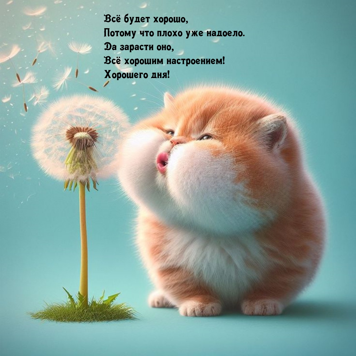 Хорошего дня! Всё будет хорошо, потому что плохо уже надоело.