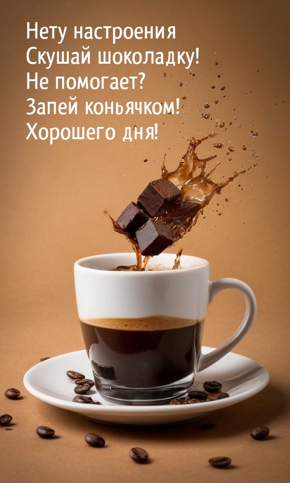 Нету настроения Скушай шоколадку! Не помогает? Хорошеего дня!