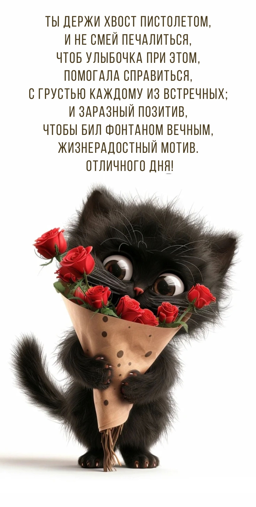 Отличного дня! Ты держи хвост пистолетом, и не смей печалиться