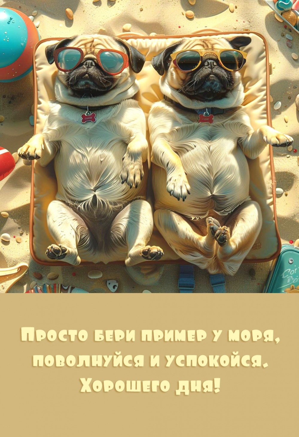 Просто бери пример у моря, поволнуйся и успокойся. Хорошего дня!