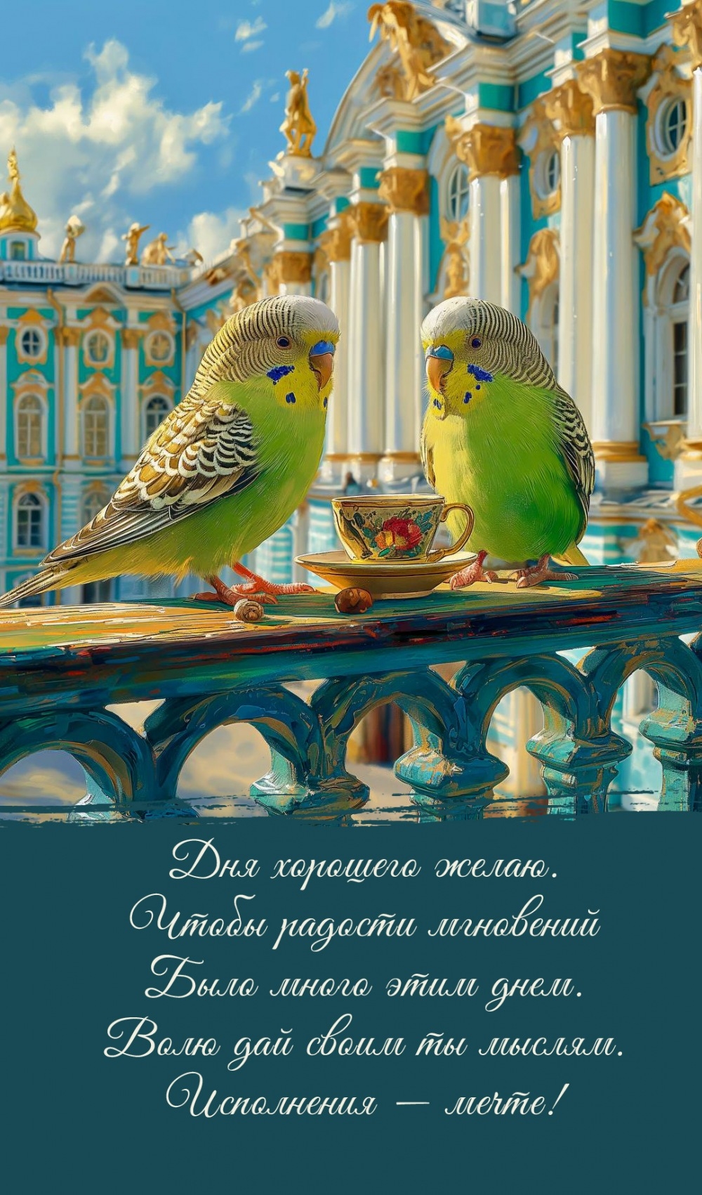 Дня хорошего желаю. Чтобы радости мгновений было много этим днем.