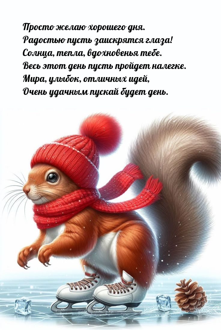 Просто желаю хорошего дня. Радостью пусть заискрятся глаза!