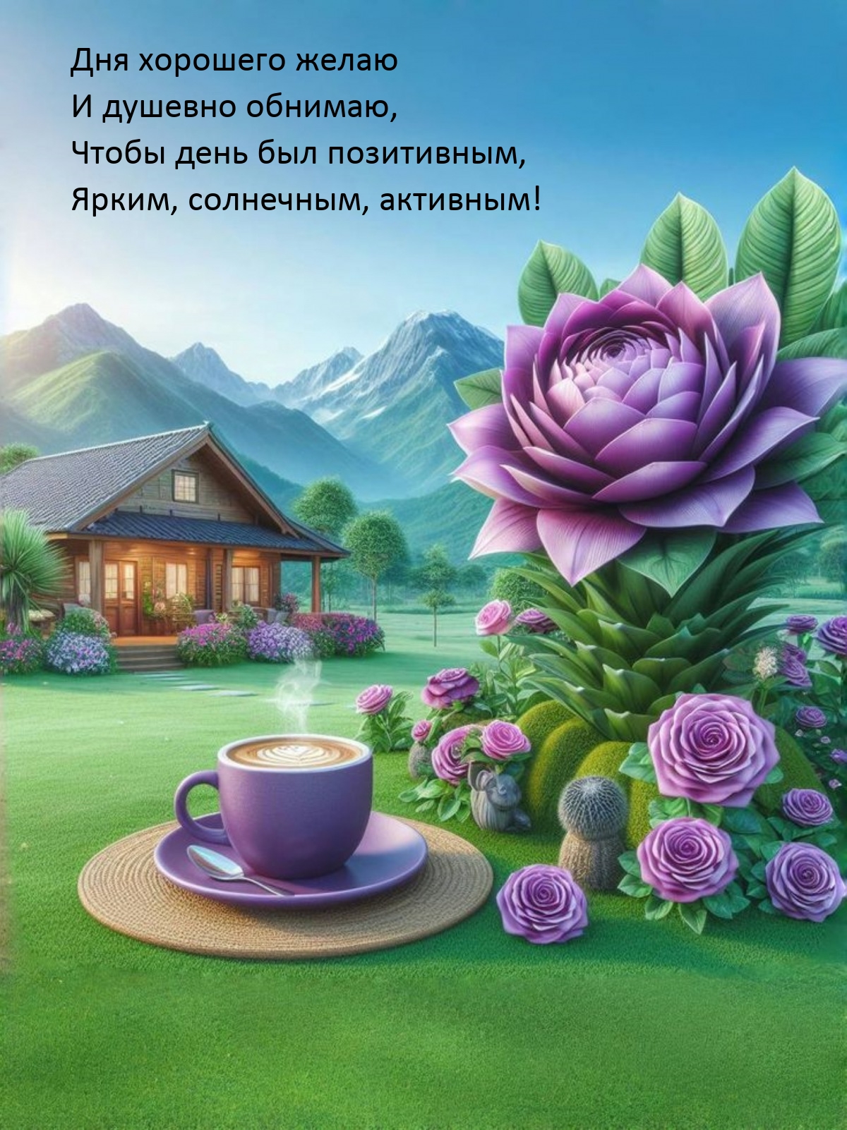 Дня хорошего желаю и душевно обнимаю, чтобы день был позитивным