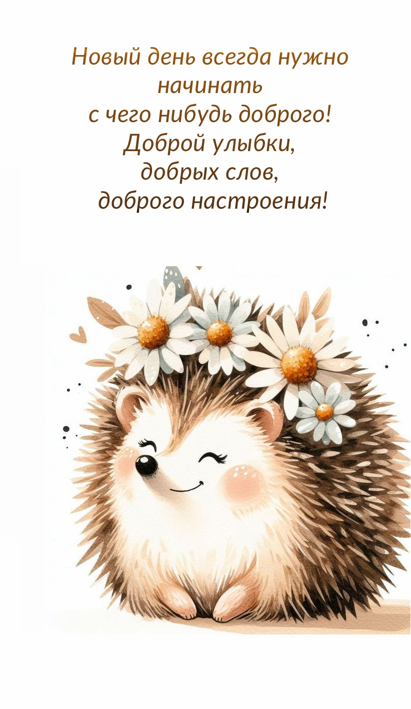 Новый день всегда нужно начинать с чего нибудь доброго! 