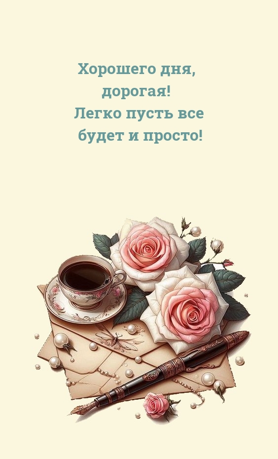 Хорошего дня, дорогая! Легко пусть все будет и просто!