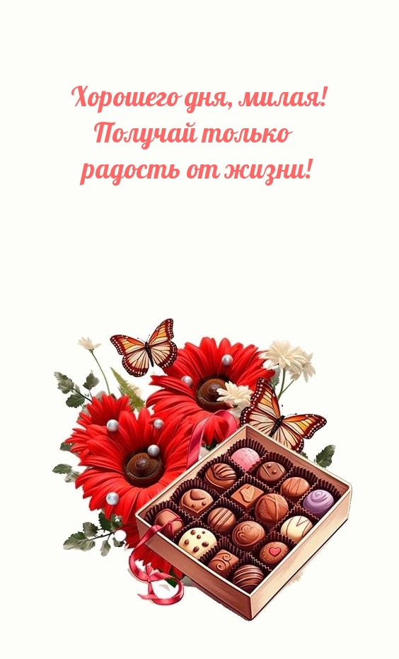 Хорошего дня, милая! Получай только радость от жизни!